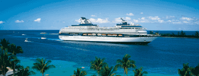 A great luxury cruise ship in the Caribbean