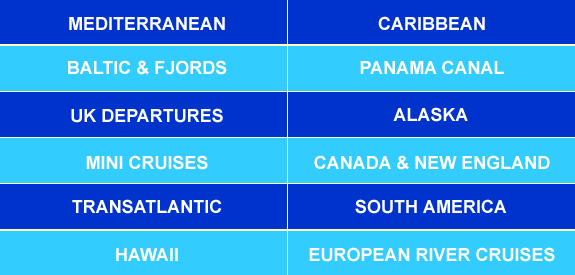 Cruise destinations of the world